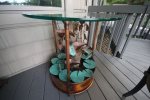 Decorative table on covered deck